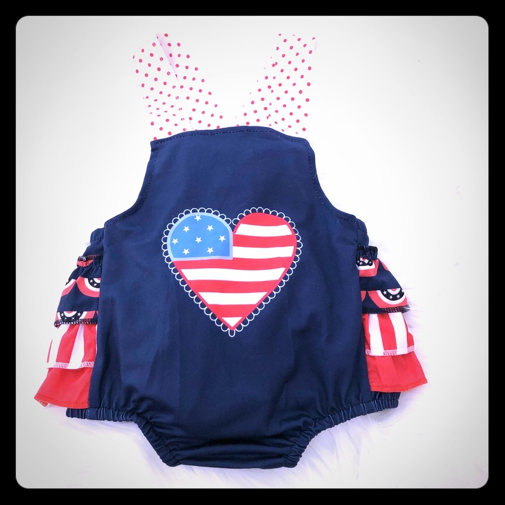 4th of July baby girl romper Independence Day